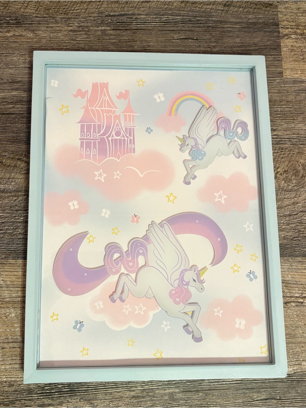 The Big One Unicorn Pegasus Framed Wall Art 12x16 – Girls Room Decor